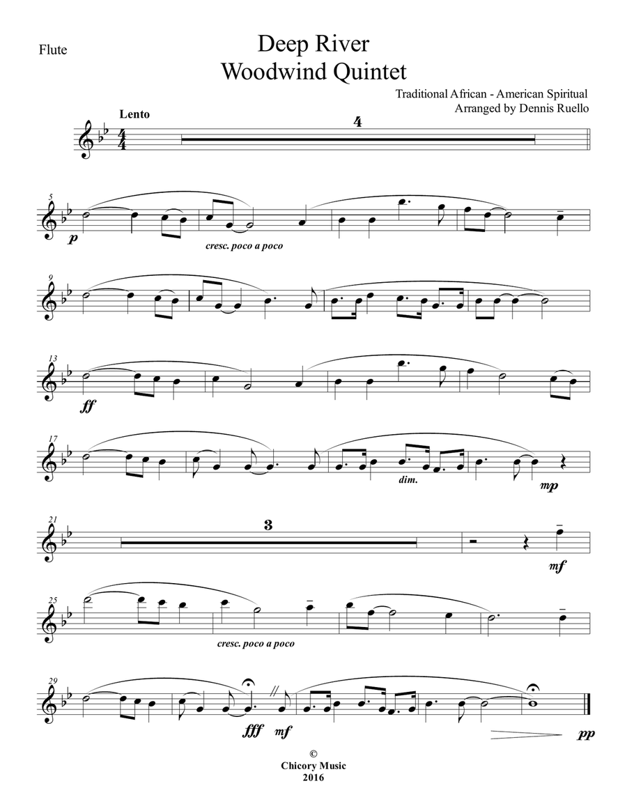Deep River - Woodwind Quintet - Intermediate Woodwind Quintet scores gallery preview page 5
