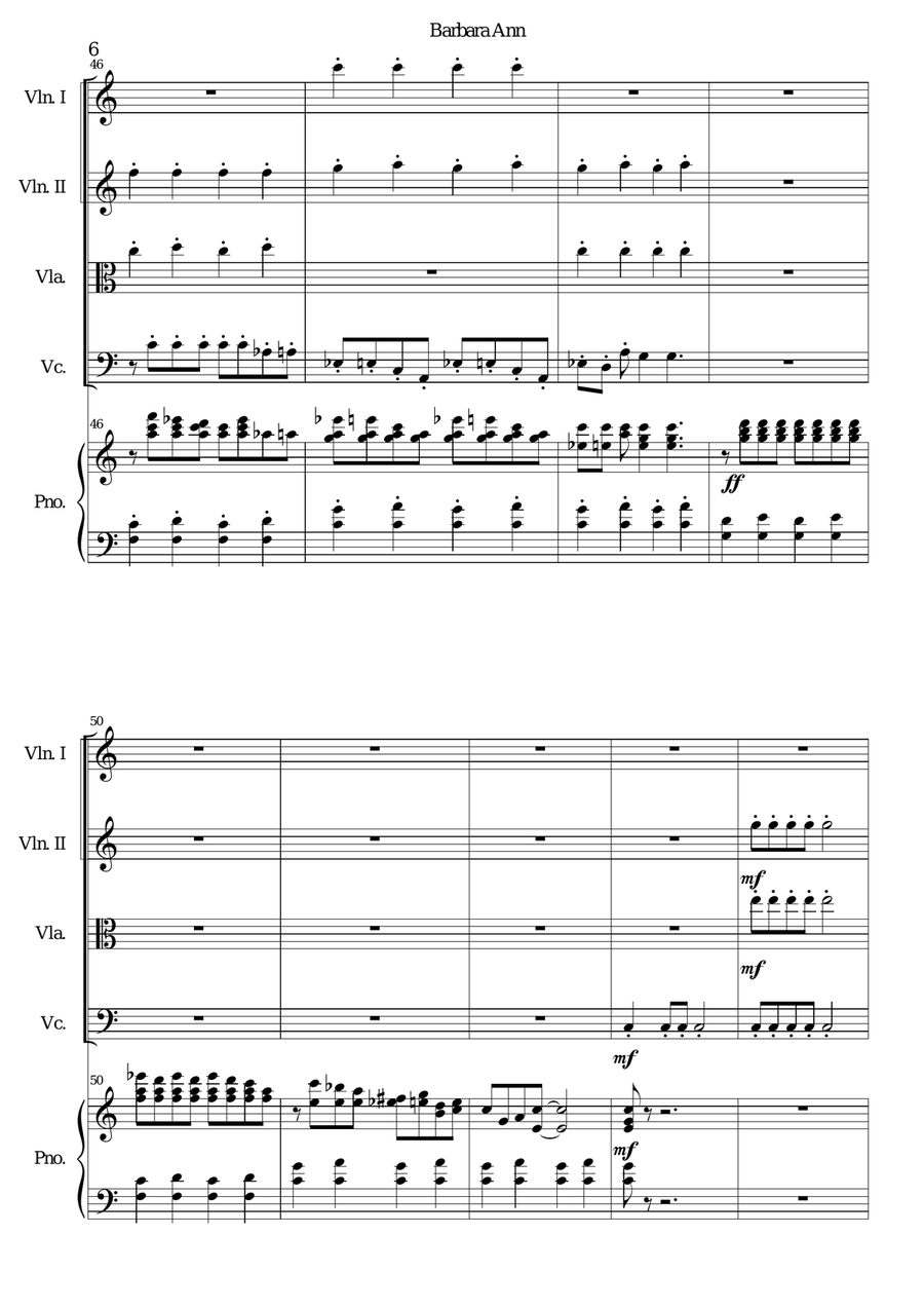 Barbara Ann Barbara Ann Piano Quintet scores gallery preview page 6