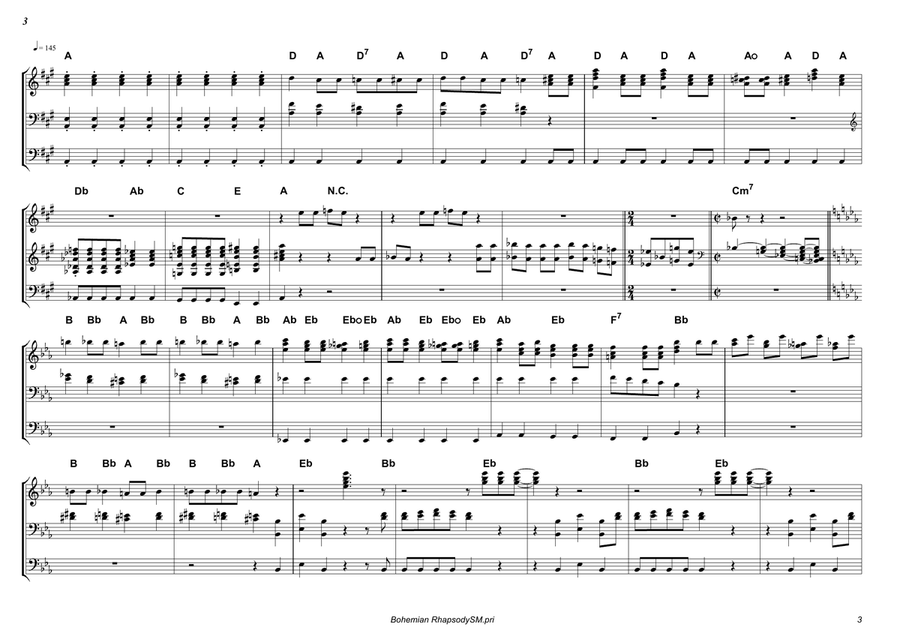 Bohemian Rhapsody Bohemian Rhapsody Piano scores gallery preview page 3