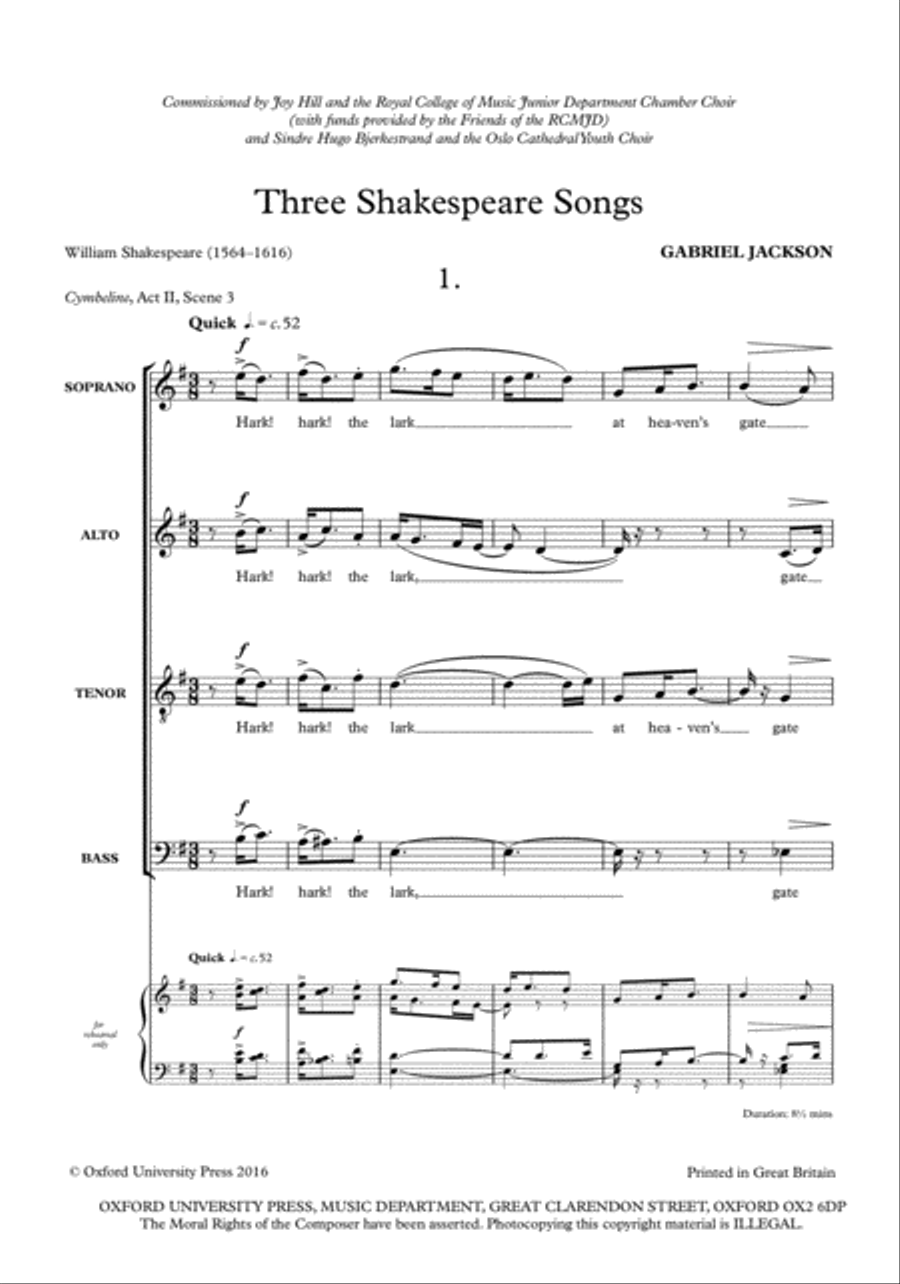 Three Shakespeare Songs Divisi scores gallery preview page 7