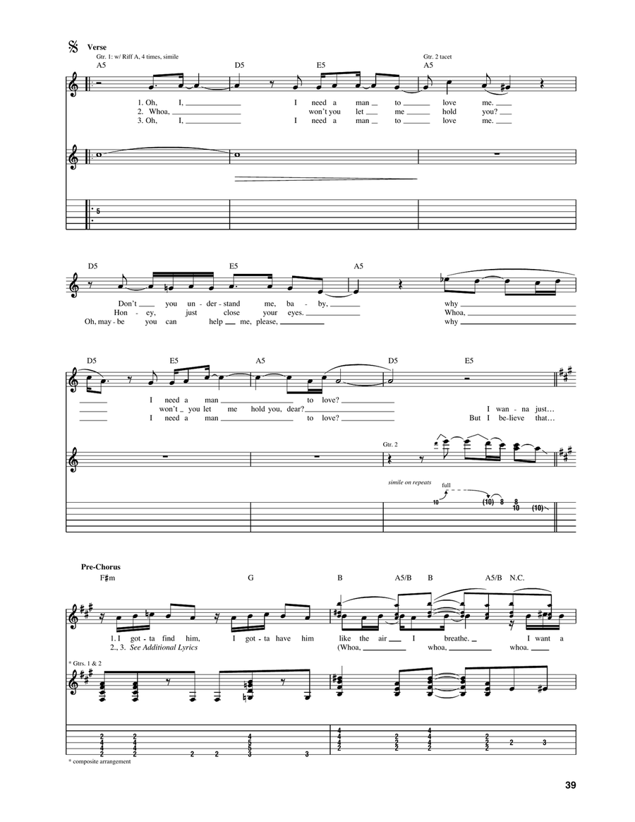 I Need A Man To Love I Need A Man To Love Acoustic Guitar scores gallery preview page 2