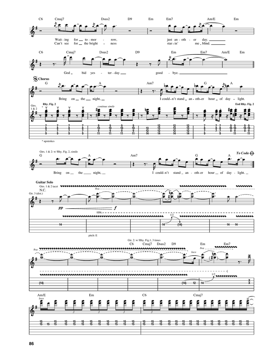 Bring On The Night Bring On The Night Acoustic Guitar scores gallery preview page 2