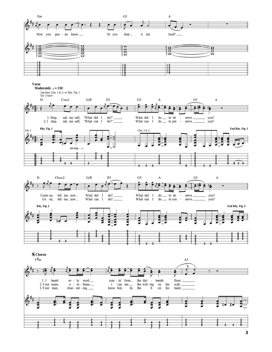What Did I Do?/God As My Witness Acoustic Guitar scores gallery preview page 3