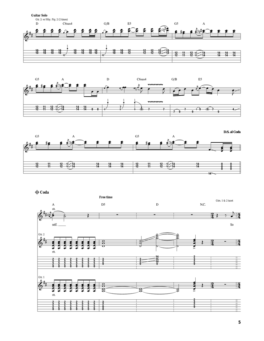 What Did I Do?/God As My Witness Acoustic Guitar scores gallery preview page 5