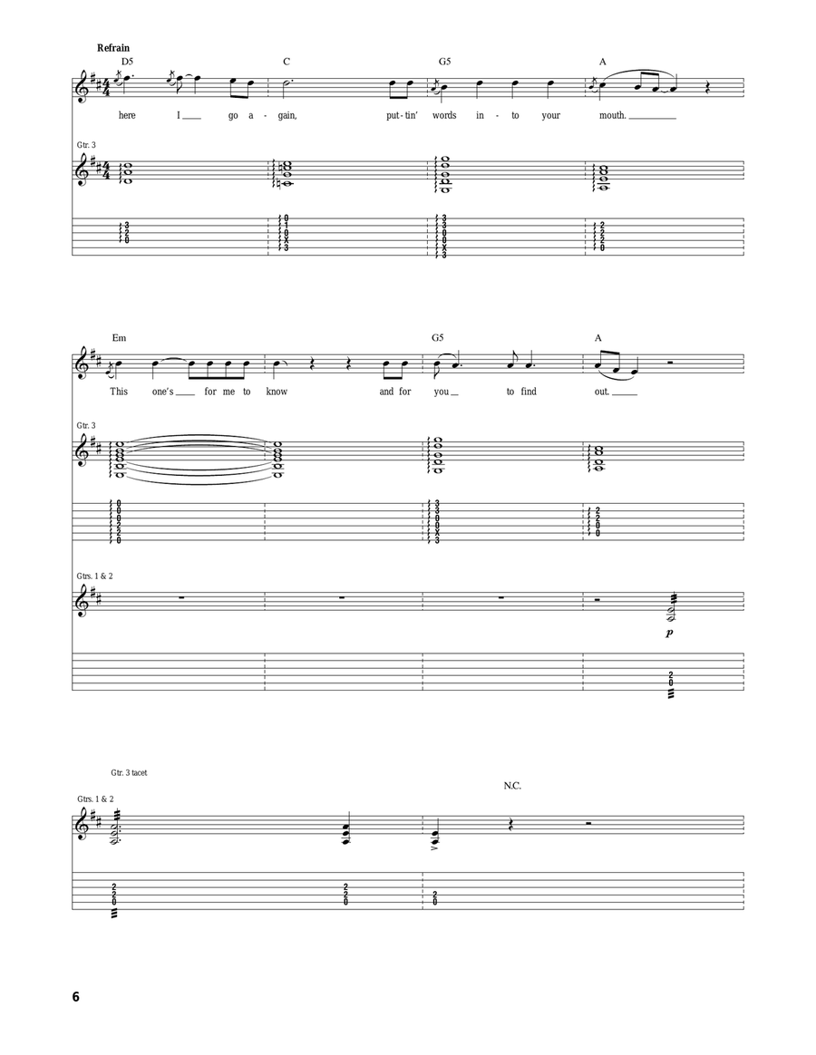 What Did I Do?/God As My Witness Acoustic Guitar scores gallery preview page 6
