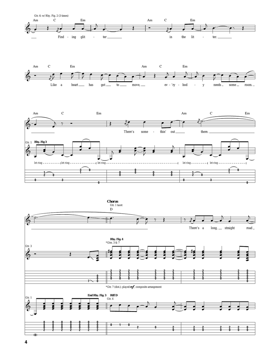 Outside Outside Acoustic Guitar scores gallery preview page 4