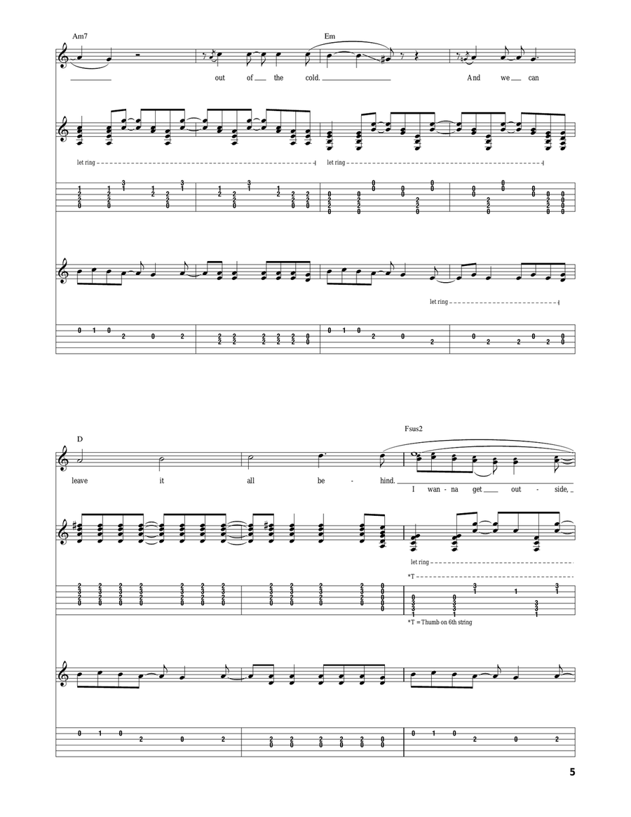 Outside Outside Acoustic Guitar scores gallery preview page 5