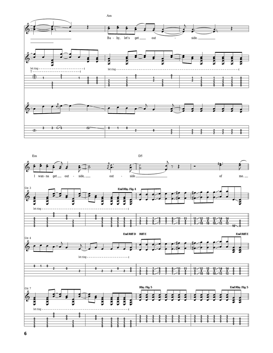 Outside Outside Acoustic Guitar scores gallery preview page 6