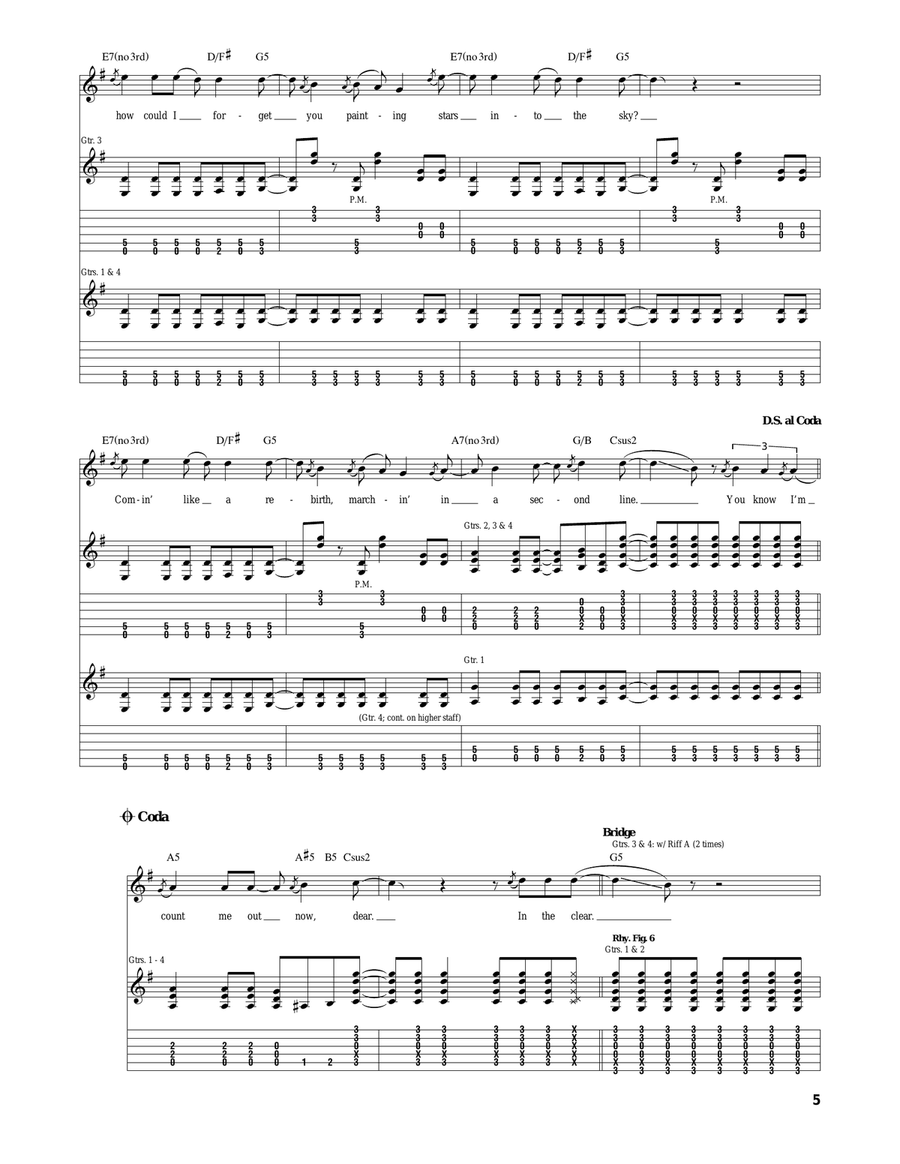 In The Clear In The Clear Acoustic Guitar scores gallery preview page 5