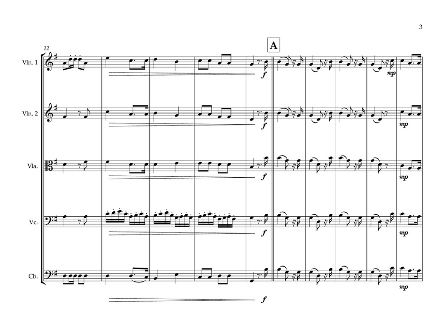 Venezuelan National Anthem ''Gloria al Bravo Pueblo'' for String Orchestra String Orchestra scores gallery preview page 3