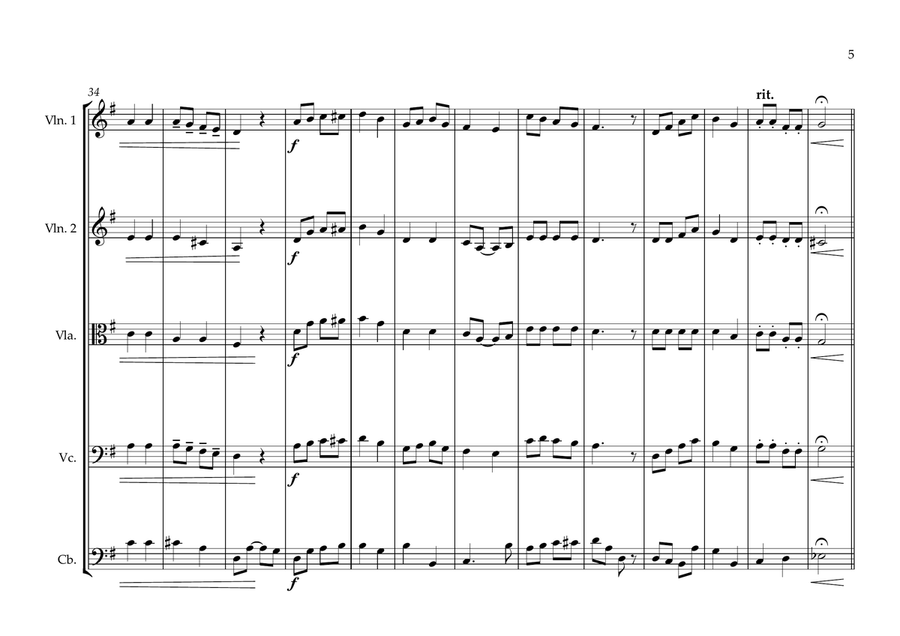 Venezuelan National Anthem ''Gloria al Bravo Pueblo'' for String Orchestra String Orchestra scores gallery preview page 5