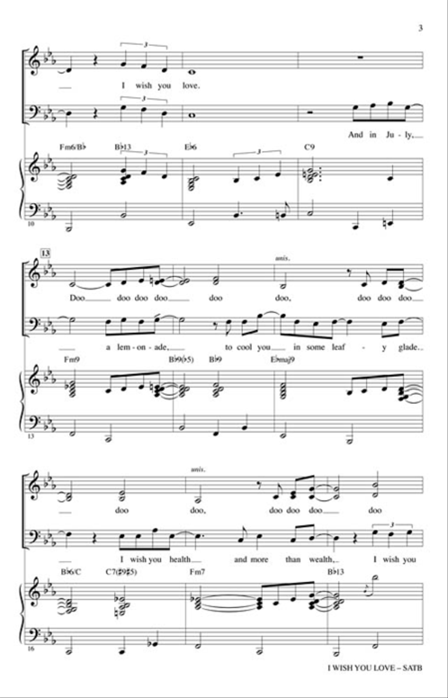 I Wish You Love I Wish You Love 4-Part scores gallery preview page 3