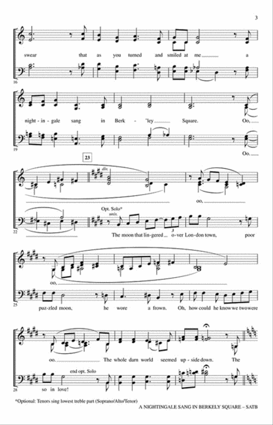 A Nightingale Sang in Berkeley Square 4-Part scores gallery preview page 3