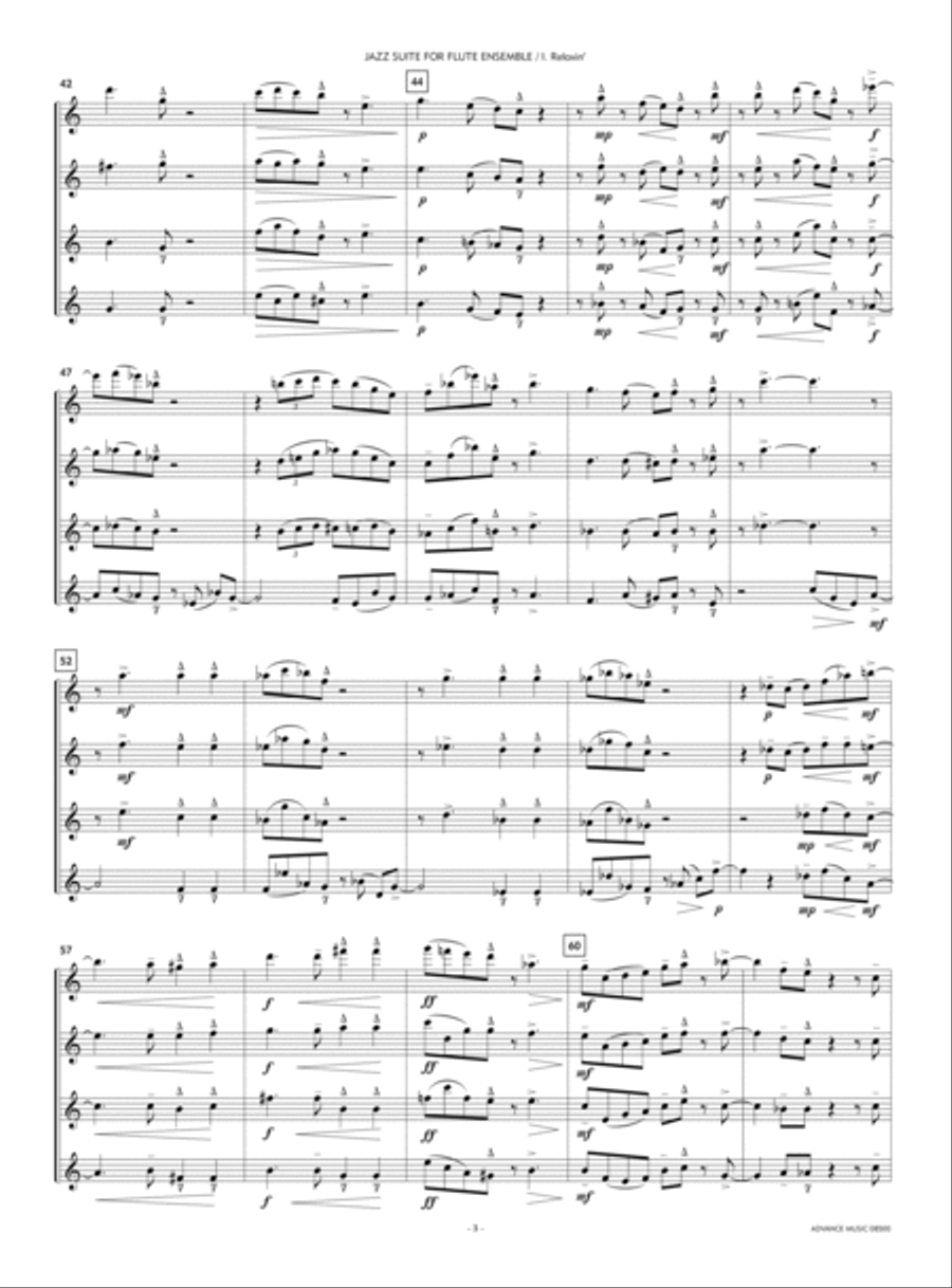 Jazz Suite for Flute Ensemble Flute Quartet scores gallery preview page 3