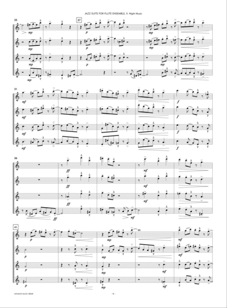 Jazz Suite for Flute Ensemble Flute Quartet scores gallery preview page 4