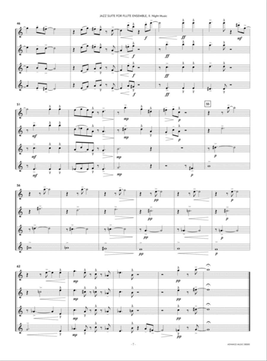 Jazz Suite for Flute Ensemble Flute Quartet scores gallery preview page 5