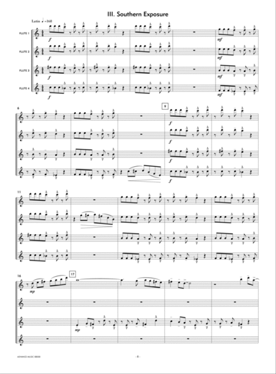 Jazz Suite for Flute Ensemble Flute Quartet scores gallery preview page 6