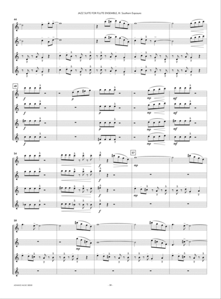 Jazz Suite for Flute Ensemble Flute Quartet scores gallery preview page 7