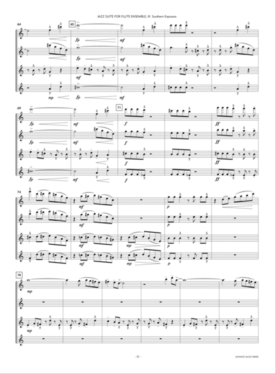 Jazz Suite for Flute Ensemble Flute Quartet scores gallery preview page 8