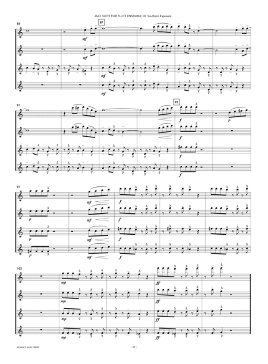 Jazz Suite for Flute Ensemble Flute Quartet scores gallery preview page 9