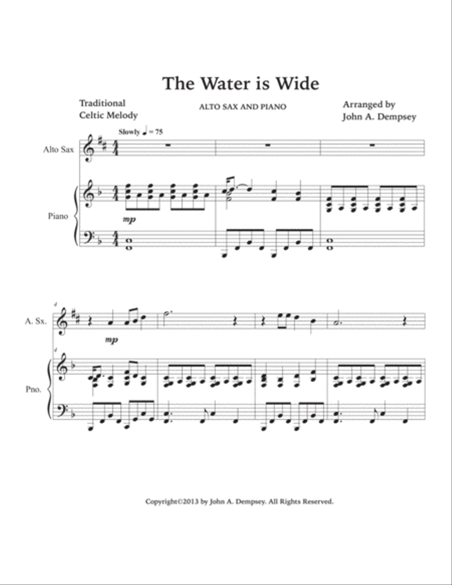 The Water is Wide (Alto Sax and Piano) Alto Saxophone scores gallery preview page 5