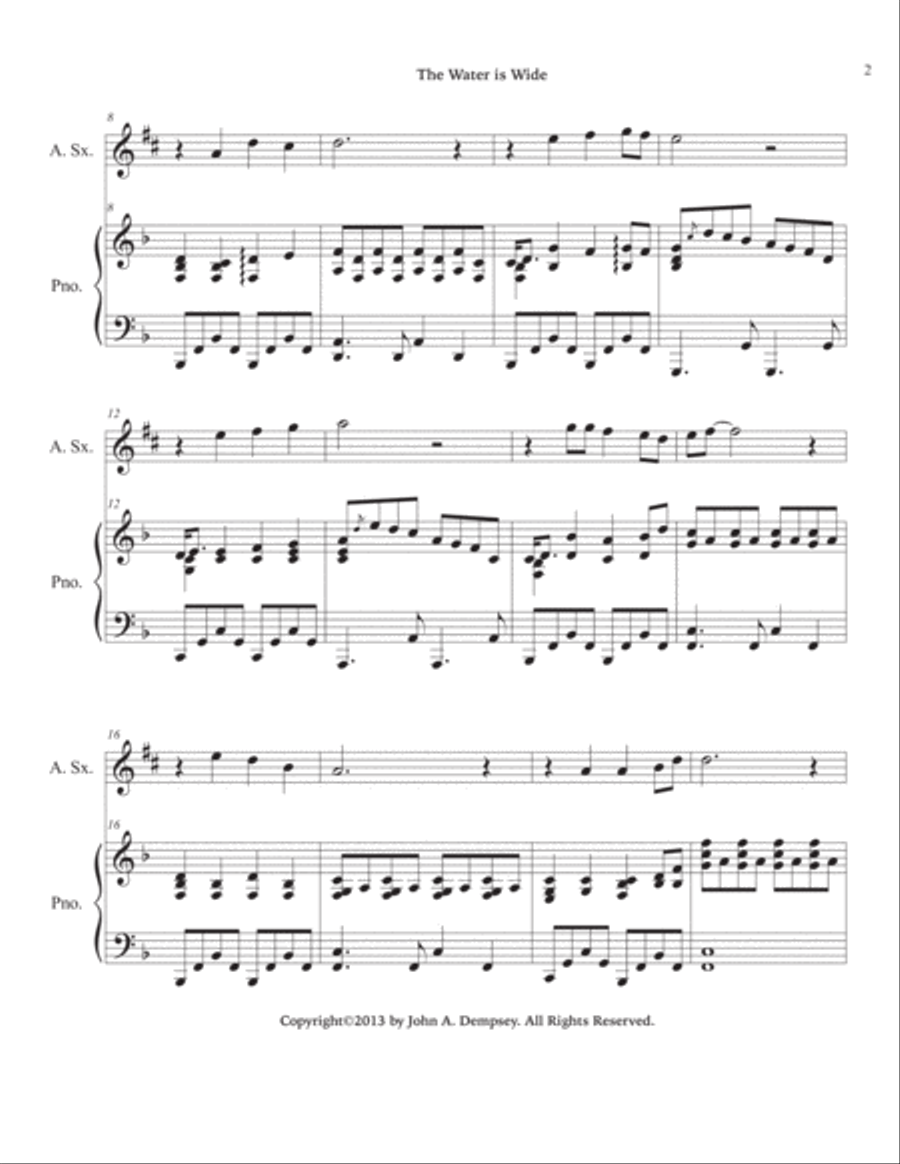 The Water is Wide (Alto Sax and Piano) Alto Saxophone scores gallery preview page 6