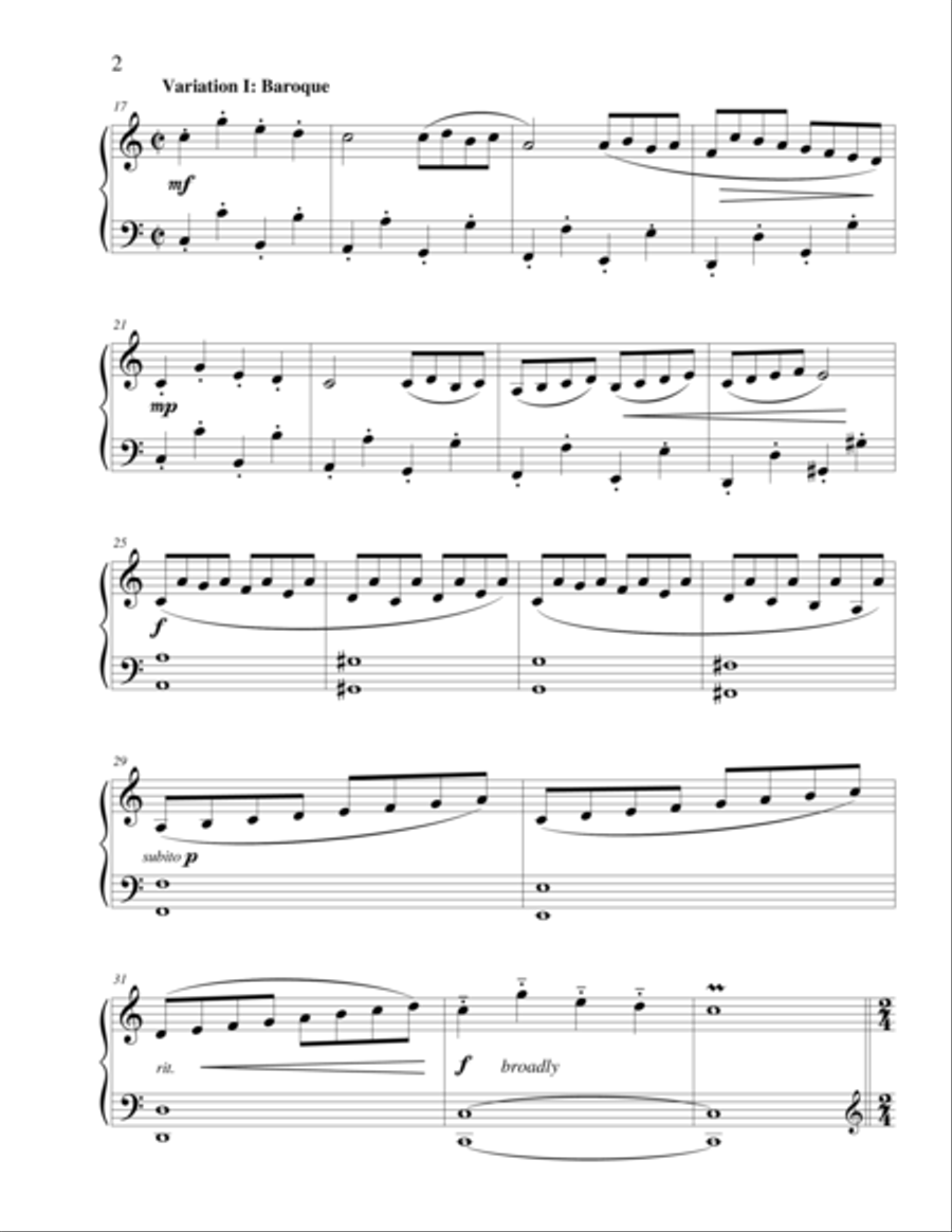 Four Variations on an Original Theme Piano Solo scores gallery preview page 2