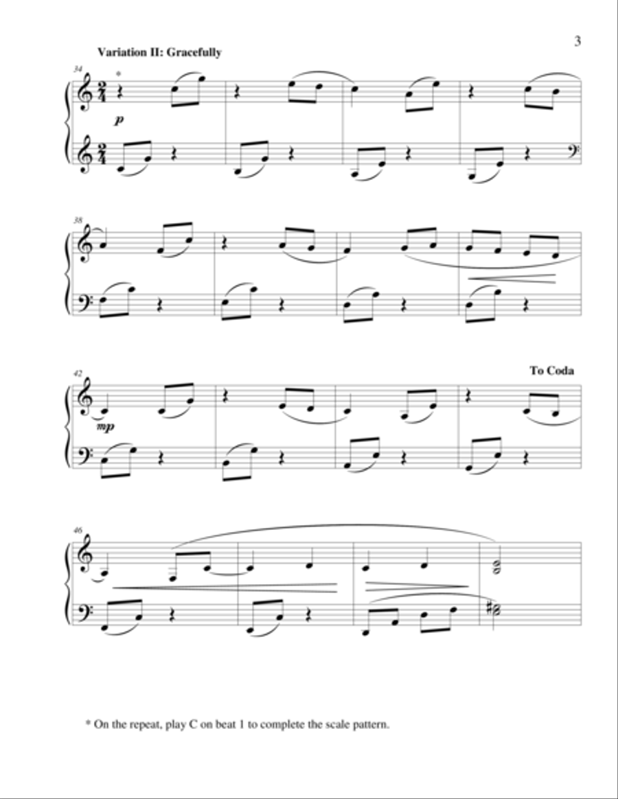 Four Variations on an Original Theme Piano Solo scores gallery preview page 3