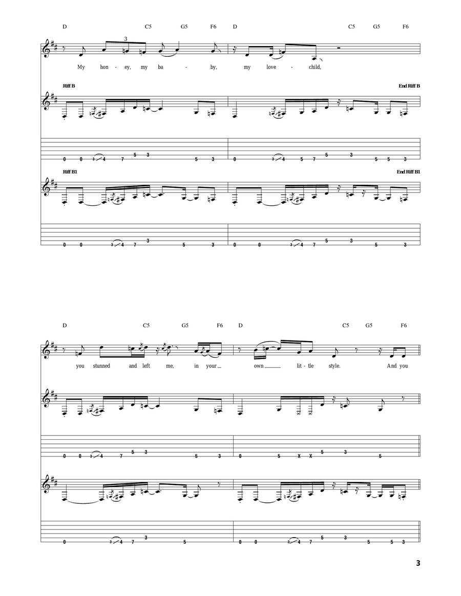 Sho 'Bout To Drive Me Wild Acoustic Guitar scores gallery preview page 3