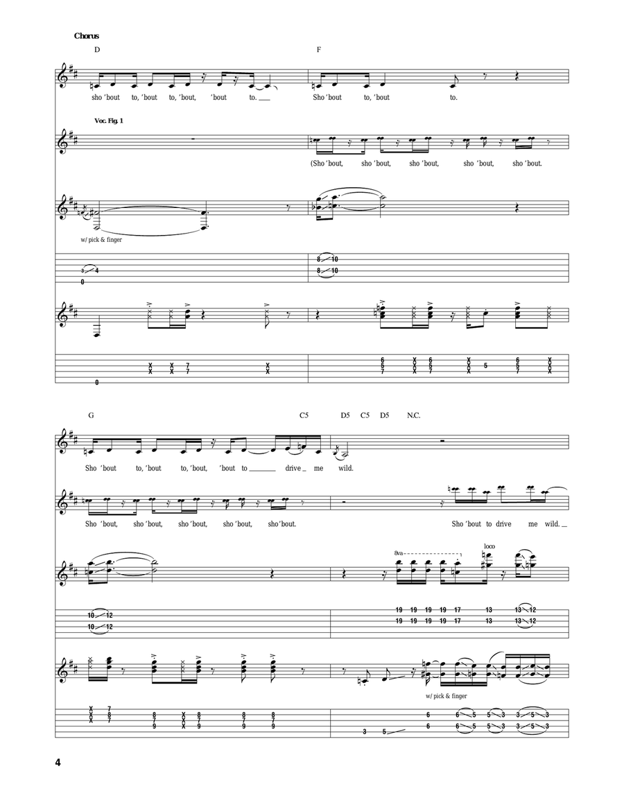 Sho 'Bout To Drive Me Wild Acoustic Guitar scores gallery preview page 4