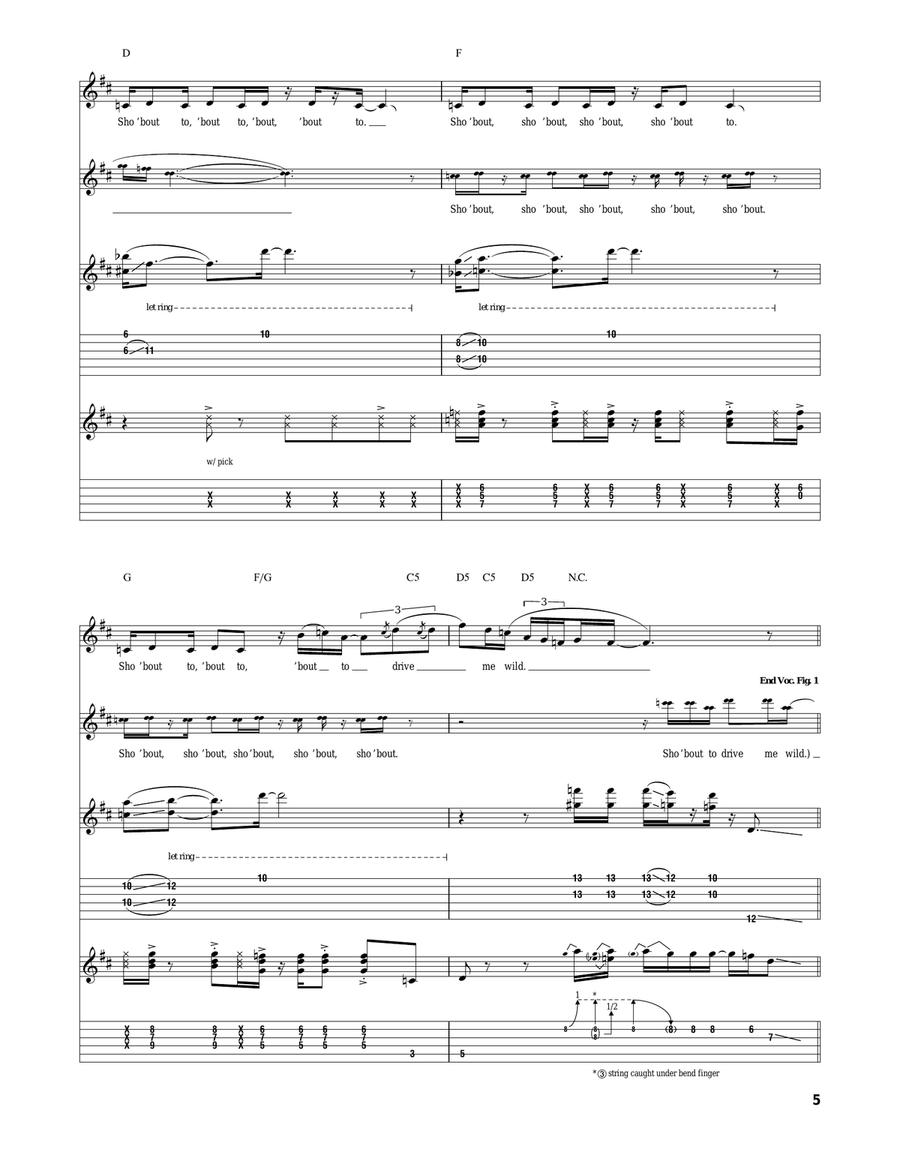 Sho 'Bout To Drive Me Wild Acoustic Guitar scores gallery preview page 5