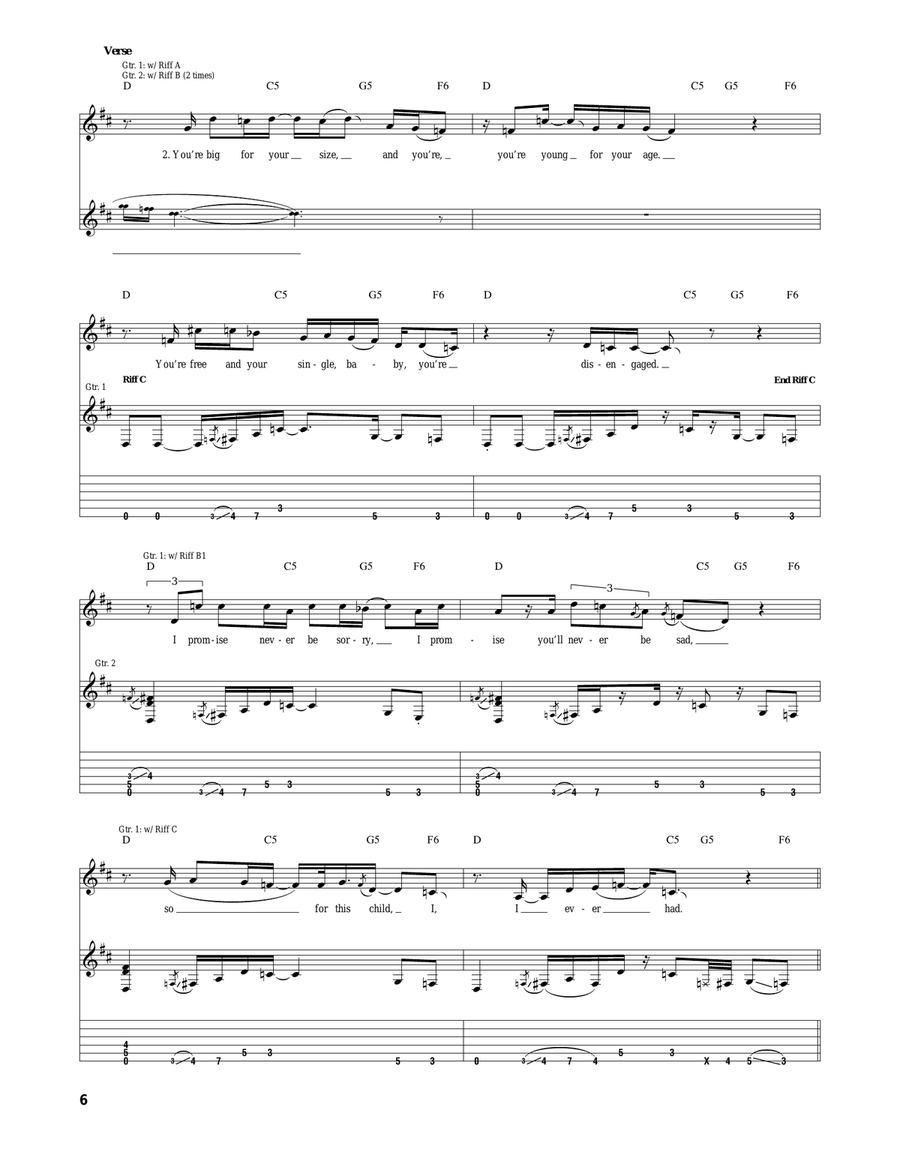 Sho 'Bout To Drive Me Wild Acoustic Guitar scores gallery preview page 6