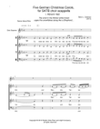 Five German Christmas Carols, for SATB acappella