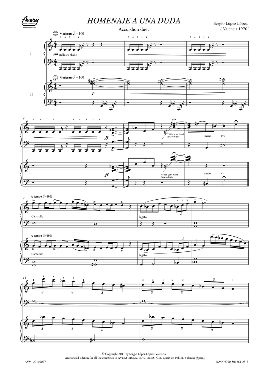 Homenaje a una duda Homenaje a una duda Accordion scores gallery preview page 2
