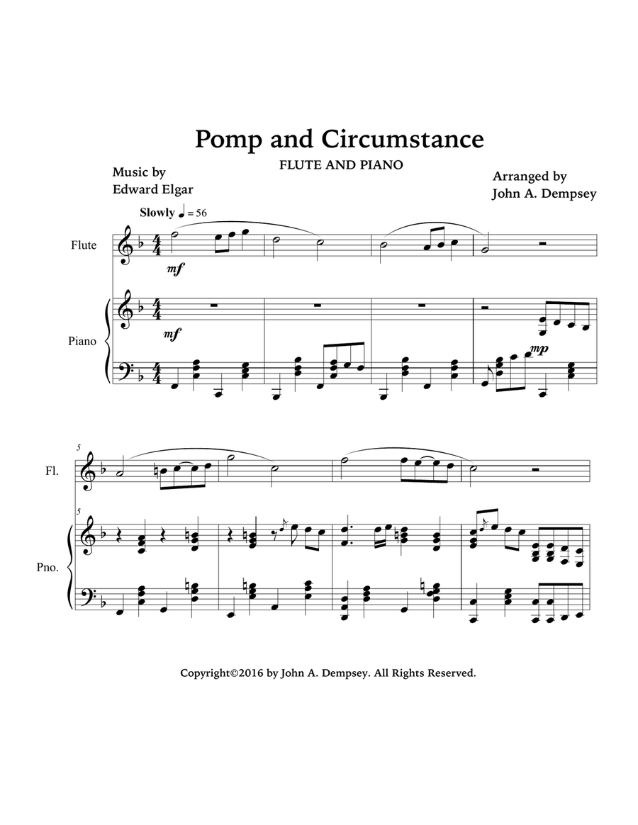 Pomp and Circumstance (Flute and Piano) Pomp and Circumstance (Flute and Piano) Flute Solo scores gallery preview page 5