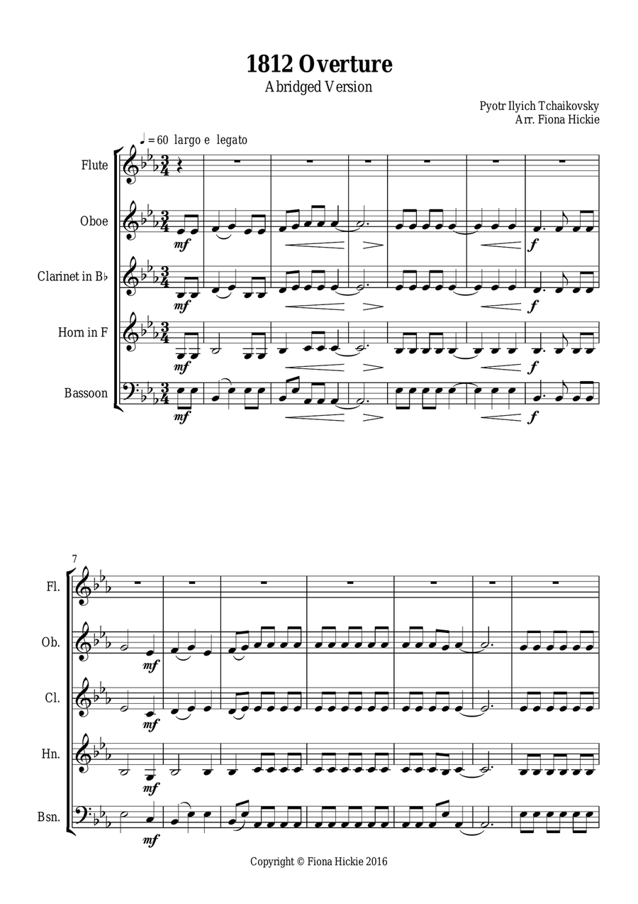 1812 Overture 1812 Overture Woodwind Quintet scores gallery preview page 2