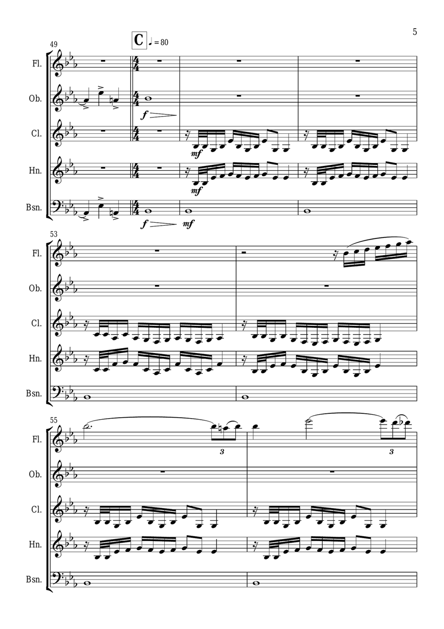 1812 Overture 1812 Overture Woodwind Quintet scores gallery preview page 6