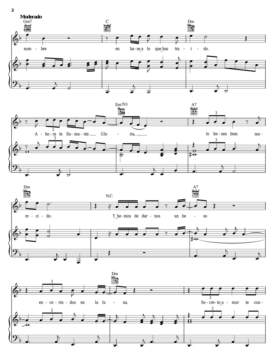Secreto De Amor Secreto De Amor Piano, Vocal, Guitar scores gallery preview page 2
