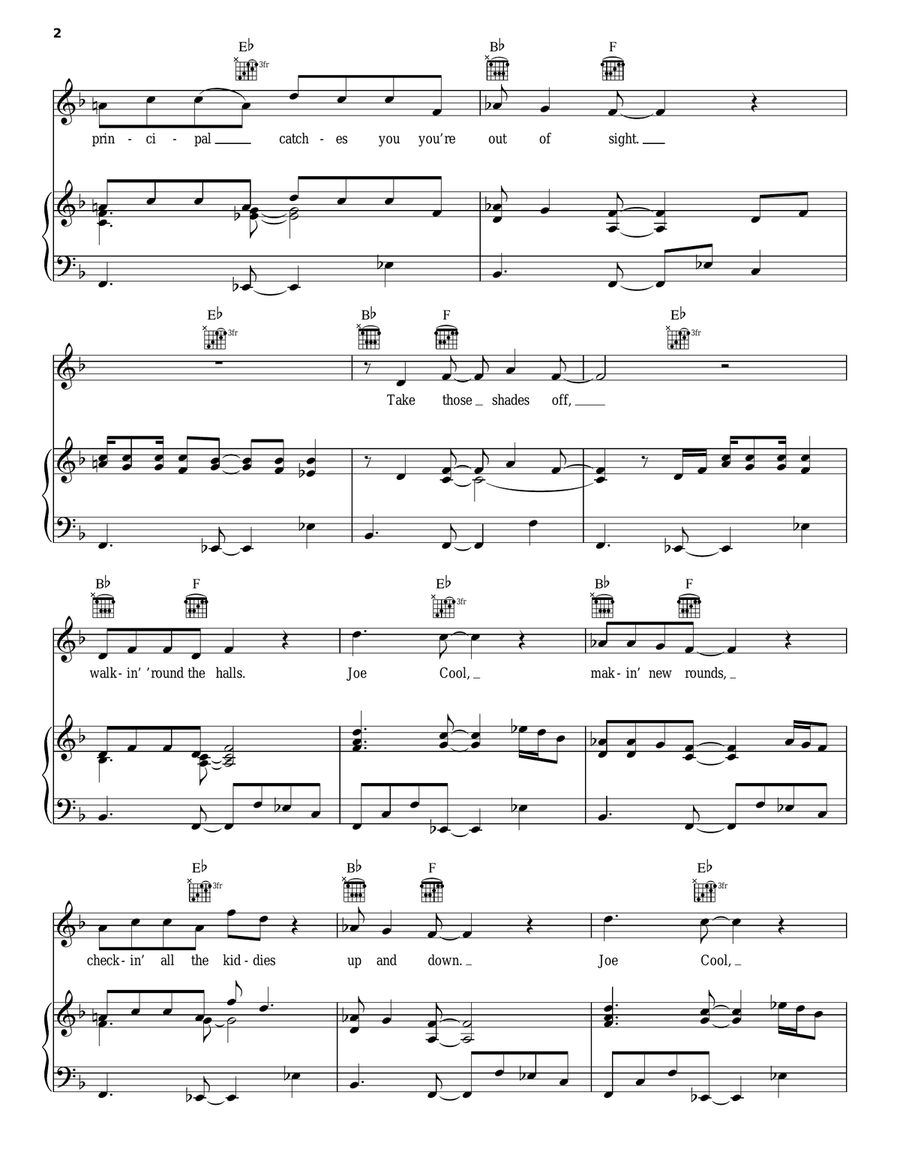 Joe Cool Joe Cool Piano, Vocal, Guitar scores gallery preview page 2