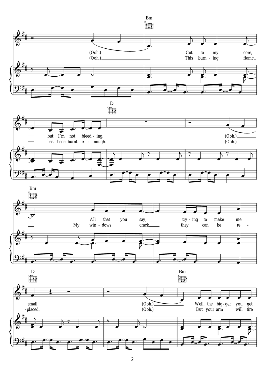 Words As Weapons Words As Weapons Piano, Vocal, Guitar scores gallery preview page 2