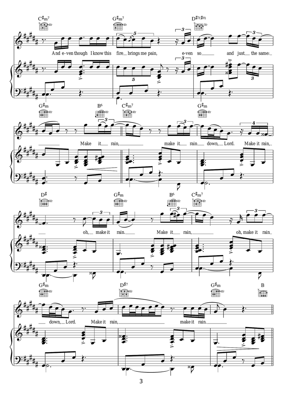 Make It Rain Make It Rain Piano, Vocal, Guitar scores gallery preview page 3