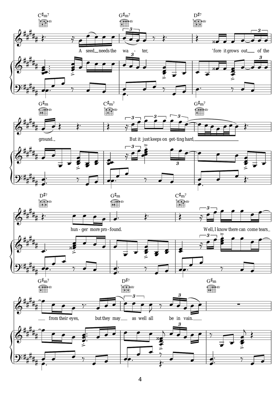 Make It Rain Make It Rain Piano, Vocal, Guitar scores gallery preview page 4