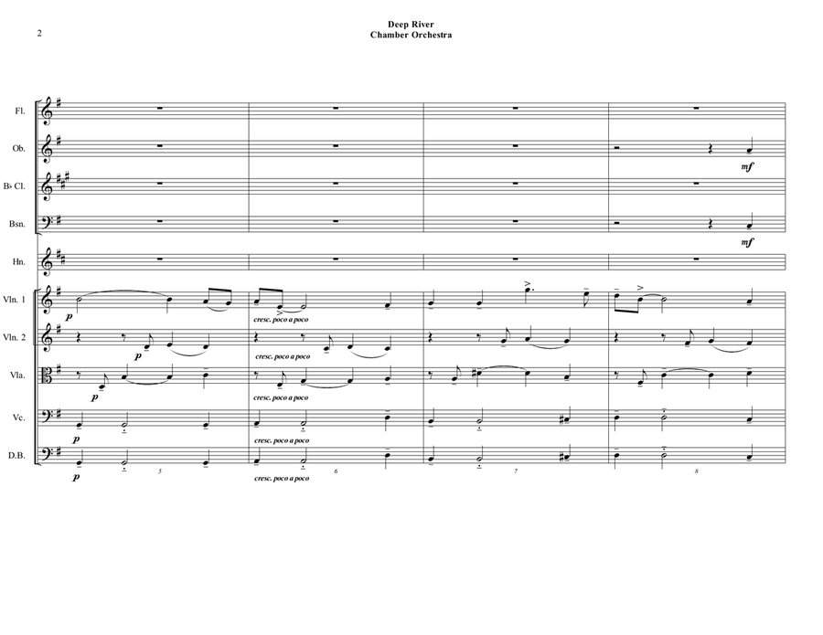 Deep River - Chamber Orchestra - Intermediate Chamber Orchestra scores gallery preview page 2