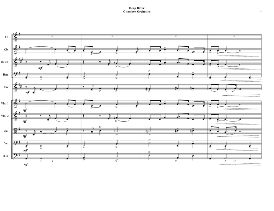 Deep River - Chamber Orchestra - Intermediate Chamber Orchestra scores gallery preview page 3