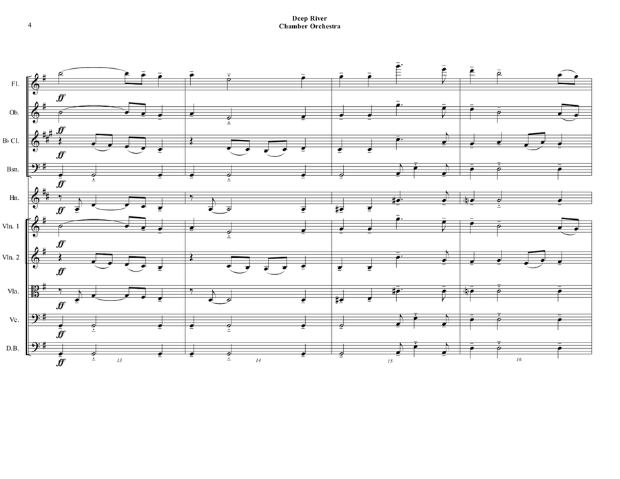Deep River - Chamber Orchestra - Intermediate Chamber Orchestra scores gallery preview page 4