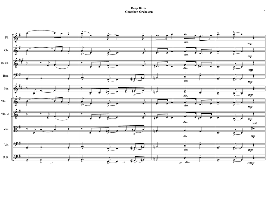 Deep River - Chamber Orchestra - Intermediate Chamber Orchestra scores gallery preview page 5