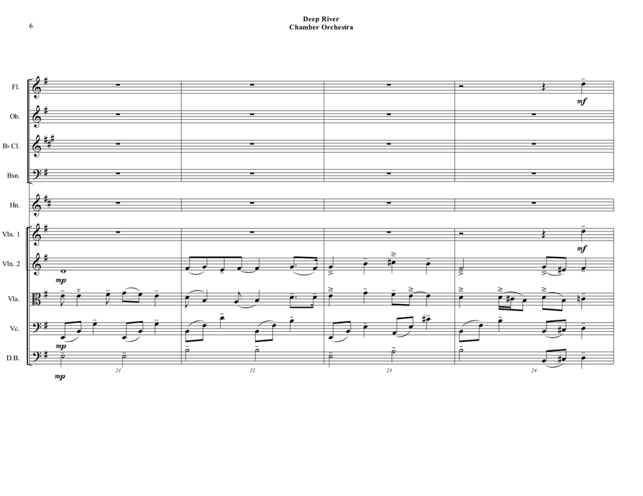 Deep River - Chamber Orchestra - Intermediate Chamber Orchestra scores gallery preview page 6