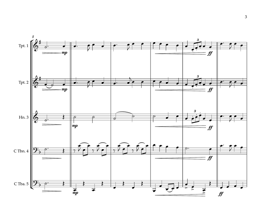 Nigerian National Anthem for Brass Quintet (Old & New) Brass Quintet scores gallery preview page 3