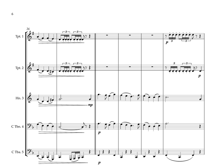 Nigerian National Anthem for Brass Quintet (Old & New) Brass Quintet scores gallery preview page 6