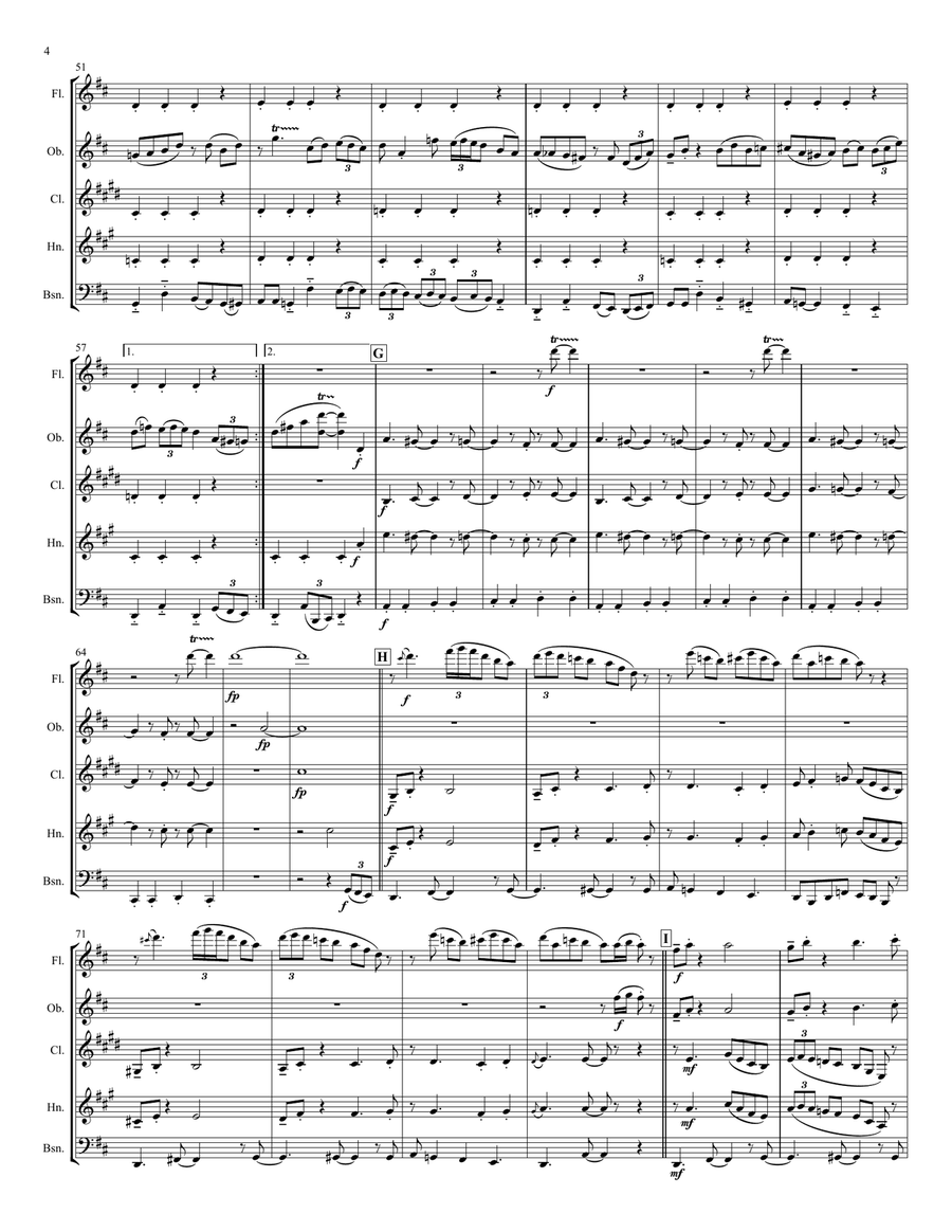 Four Early Jazz Classics from the USA for Wind Quintet Woodwind Quintet scores gallery preview page 4